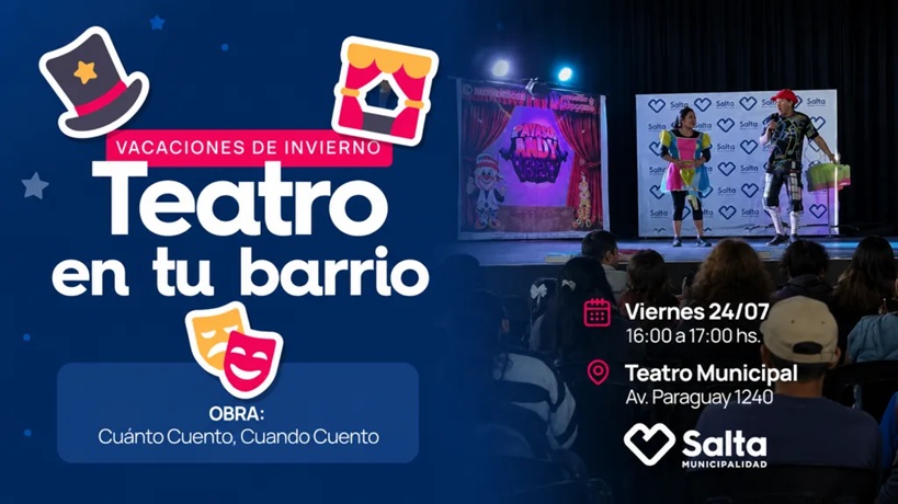 Vacaciones de invierno: este viernes habrá teatro en el Centro Cívico Municipal